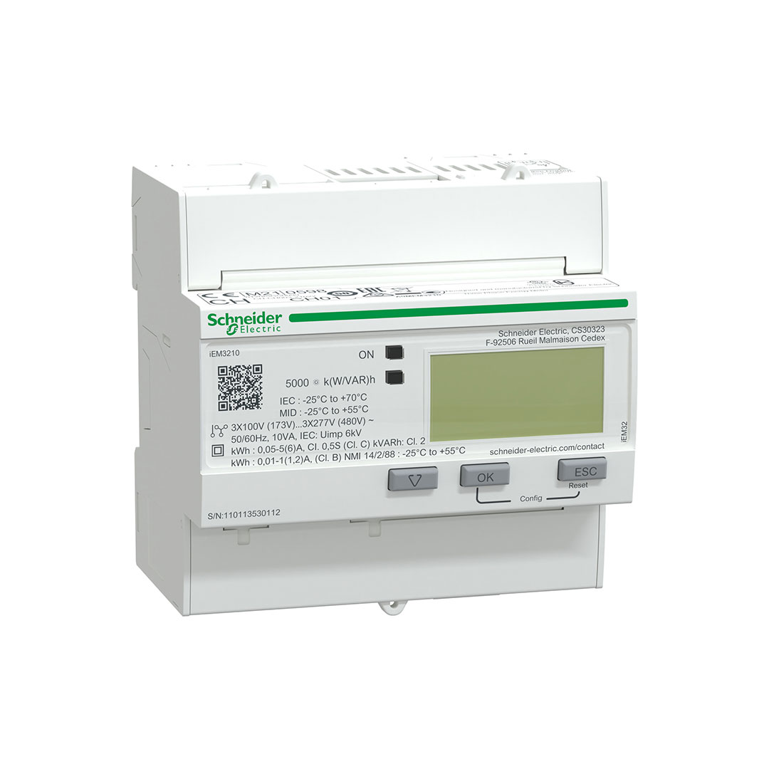 Schneider A9MEM3210 Acti9 iEM3210 Enerji Sayacı (CT Tipi, 1 Darbe Çıkışı, MID Sertifikalı)