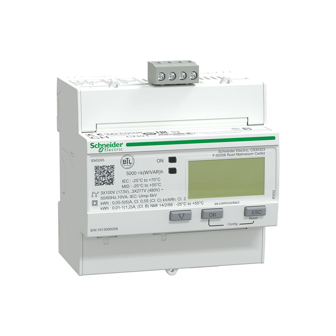 Schneider A9MEM3265 Acti9 iEM3265 Enerji Sayacı (CT'li, BACnet, Çok Tarifeli, MID Sertifikalı)